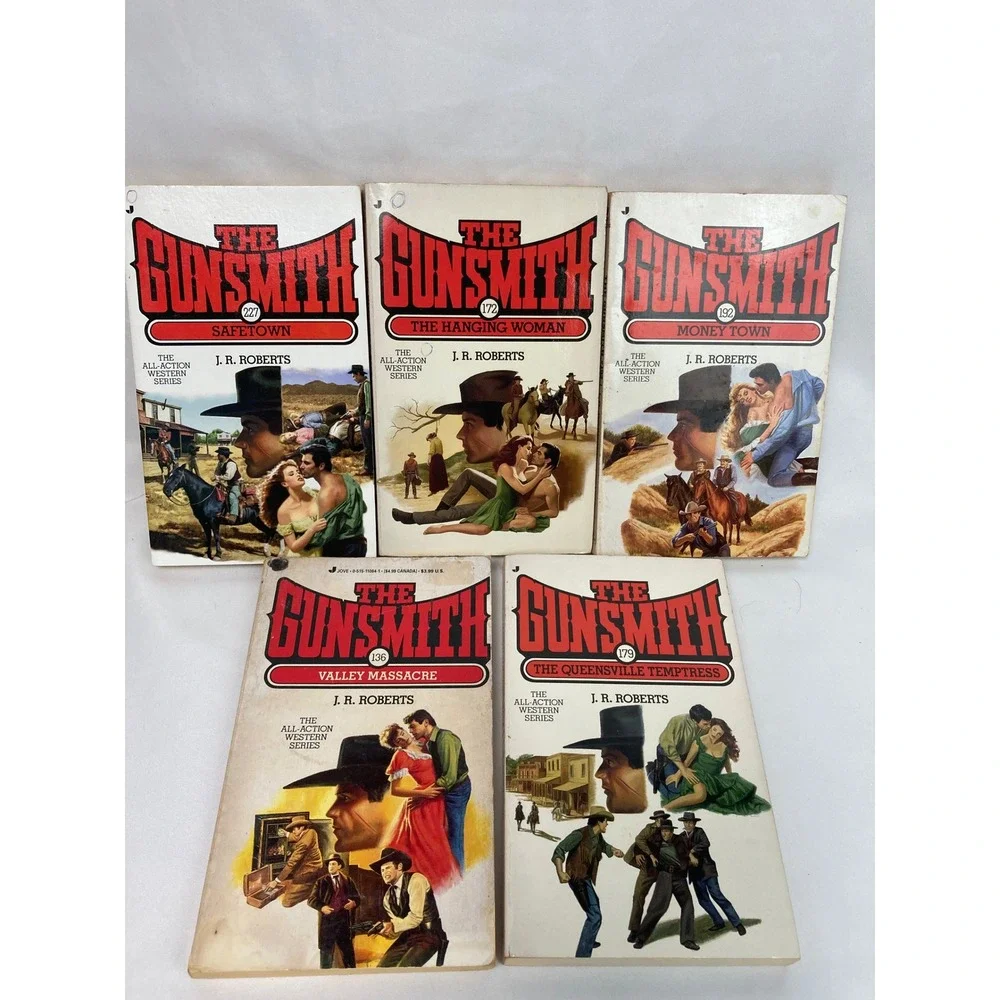 J.R. Roberts The Gunsmith Western Paperback Lot of 5 Nos 124, 129, 168 & 3 more!